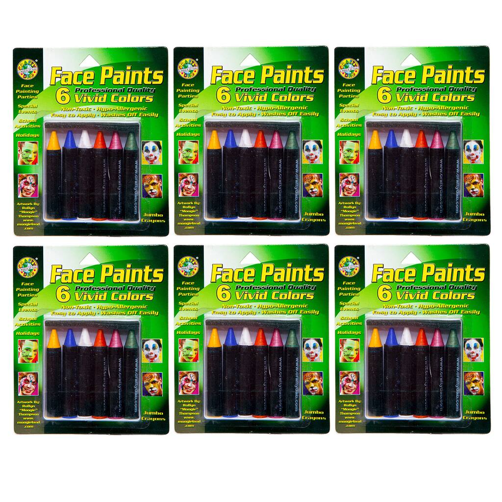 Find The Crafty Dab Jumbo Crayon Face Paints Assorted Colors 6